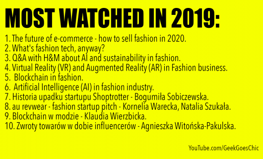 2019 most watched videos on GeekGoesChic YouTube